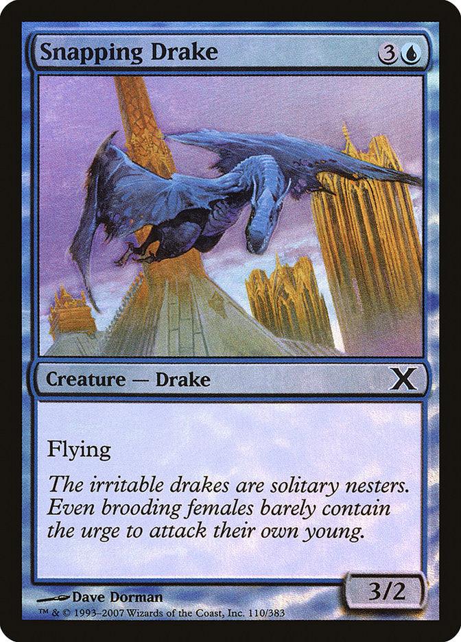 Snapping Drake (Premium Foil) [Tenth Edition] - Trinity Hobby