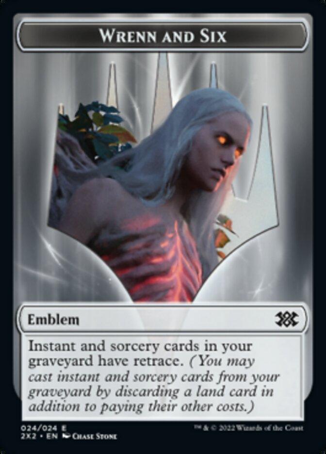 Wrenn and Six Emblem // Spirit (008) Double-Sided Token [Double Masters 2022 Tokens] - Trinity Hobby