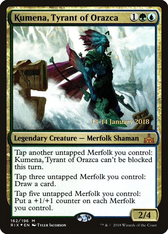 Kumena, Tyrant of Orazca [Rivals of Ixalan Prerelease Promos] - Trinity Hobby