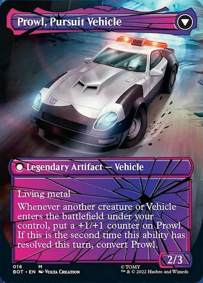 Prowl, Stoic Strategist // Prowl, Pursuit Vehicle (Shattered Glass) [Transformers] - Trinity Hobby