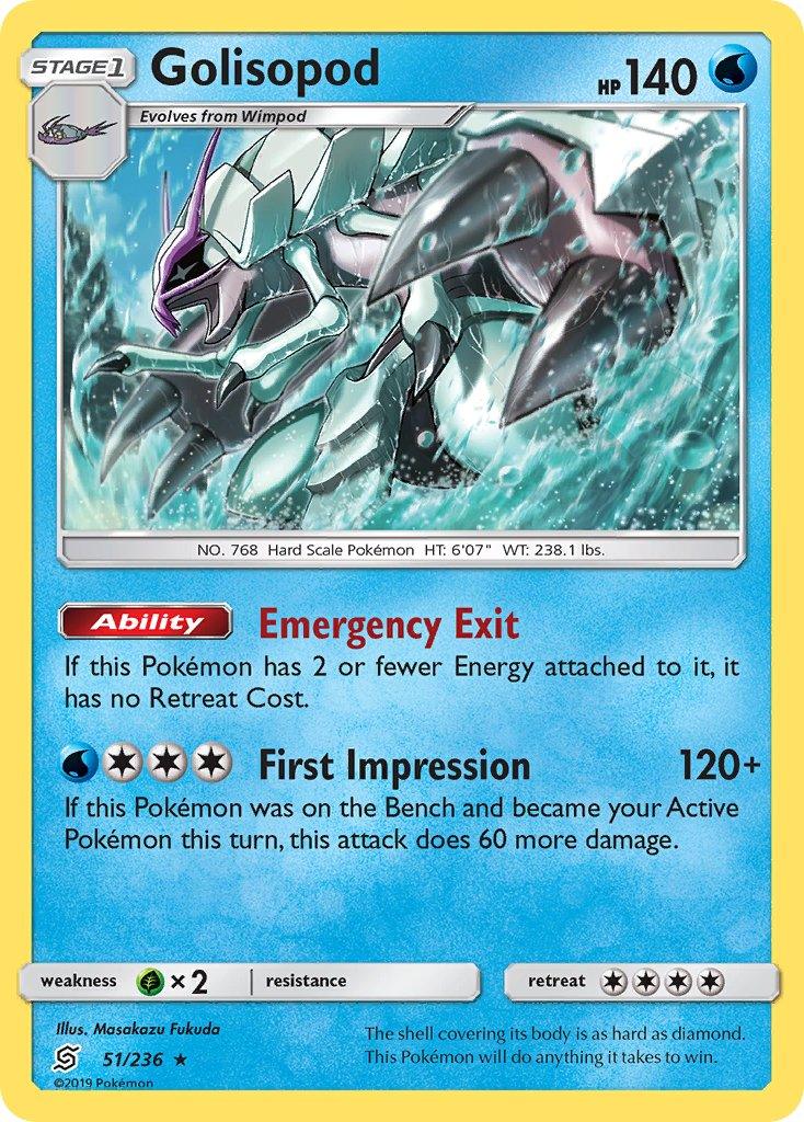 Golisopod (51/236) (Cosmos Holo) (Blister Exclusive) [Sun & Moon: Unified Minds] - Trinity Hobby