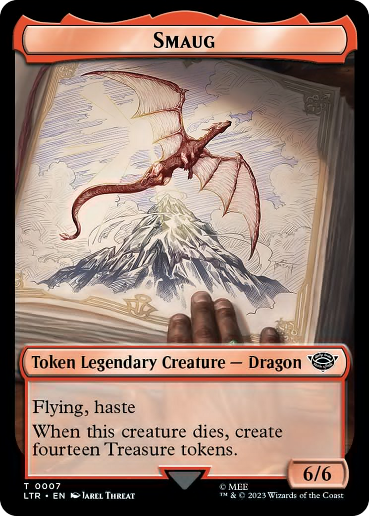 Smaug // Food (0024) Double-Sided Token (Surge Foil) [The Lord of the Rings: Tales of Middle-Earth Tokens] - Trinity Hobby