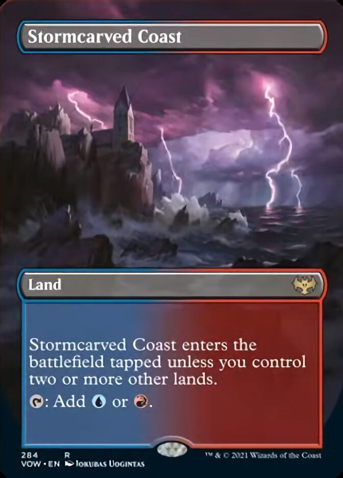 Stormcarved Coast (Borderless Alternate Art) [Innistrad: Crimson Vow] - Trinity Hobby
