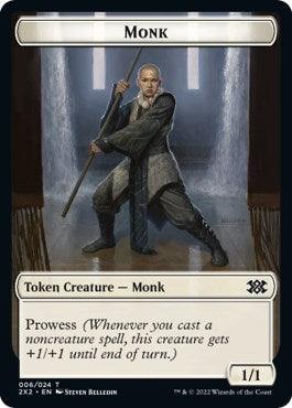 Wrenn and Six Emblem // Monk Double-Sided Token [Double Masters 2022 Tokens] - Trinity Hobby