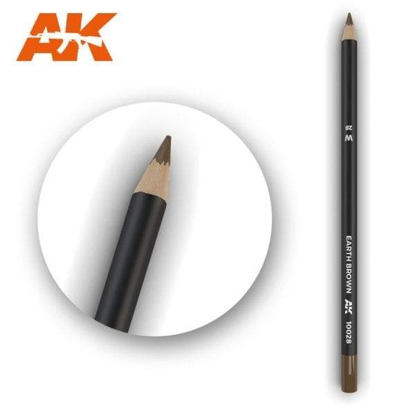 AK Interactive: AK Interactive Watercolor Pencil Earth Brown - Trinity Hobby