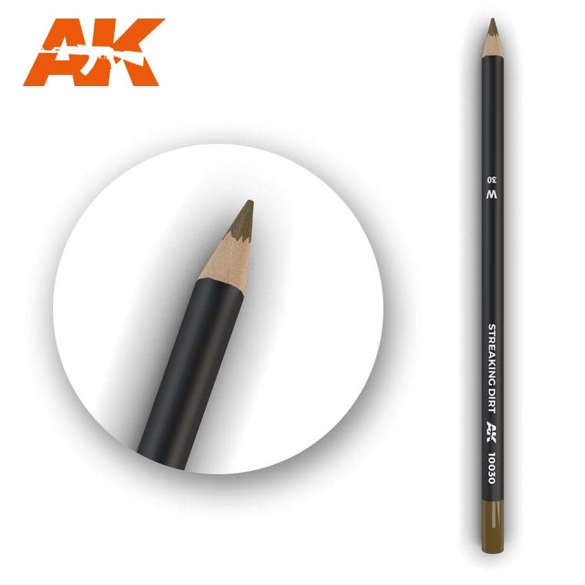 AK Interactive: AK Interactive Watercolor Pencil Streaking Dirt - Trinity Hobby