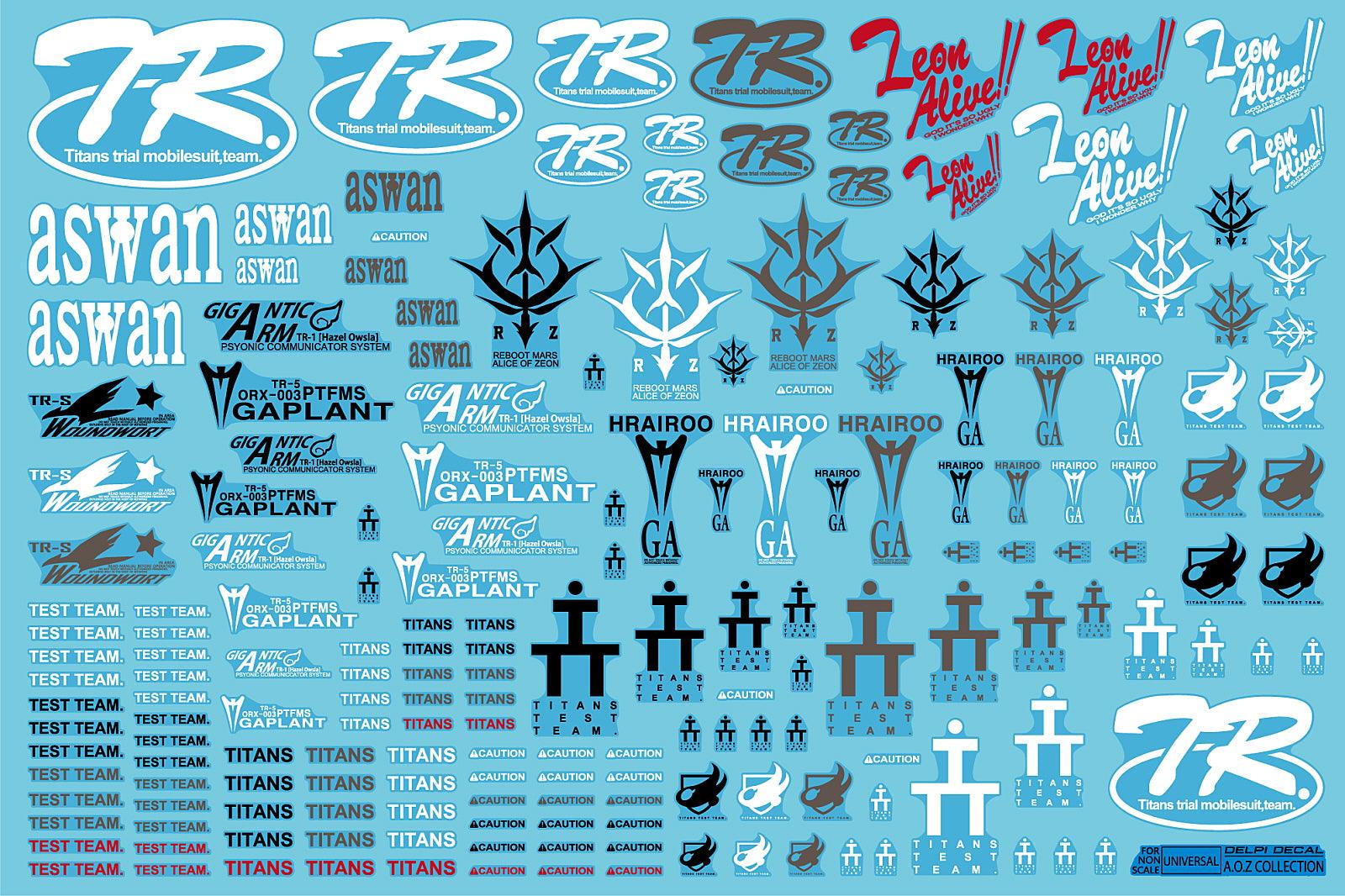 AOZ UNIVERSAL TEXT WATER DECAL - Trinity Hobby
