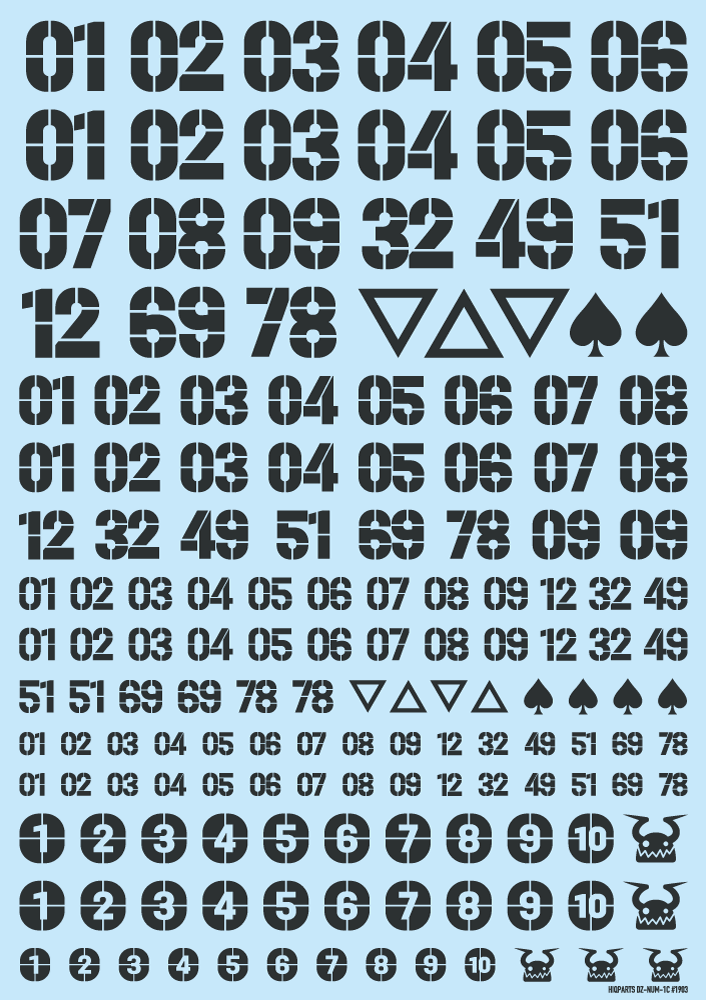 HiQ Parts: HiQ Parts DZ Number Decal (1 PC) [Multiple Colors] - Trinity Hobby