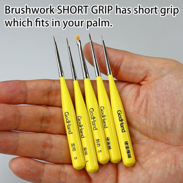 GodHand - Brushwork ShortGrip Oblique Brush S - Trinity Hobby