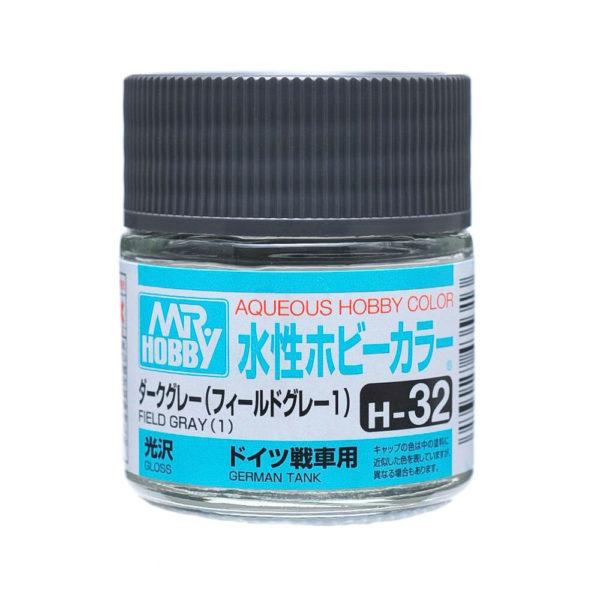 Mr Hobby: AQUEOUS HOBBY COLOR - H32 GLOSS FIELD GRAY(1) (GERMAN TANK) - Trinity Hobby