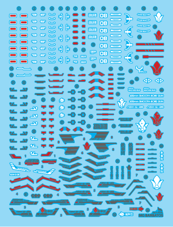 Delpi Decals: MG Barbatos Water Decal - Trinity Hobby