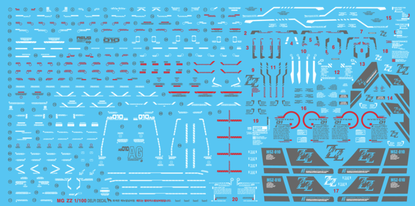 Delpi Decals: MG ZZ ver ka Water Decal - Trinity Hobby