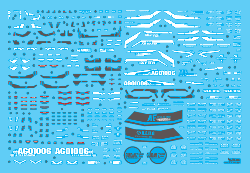 MG ZETA WATER DECAL - Trinity Hobby