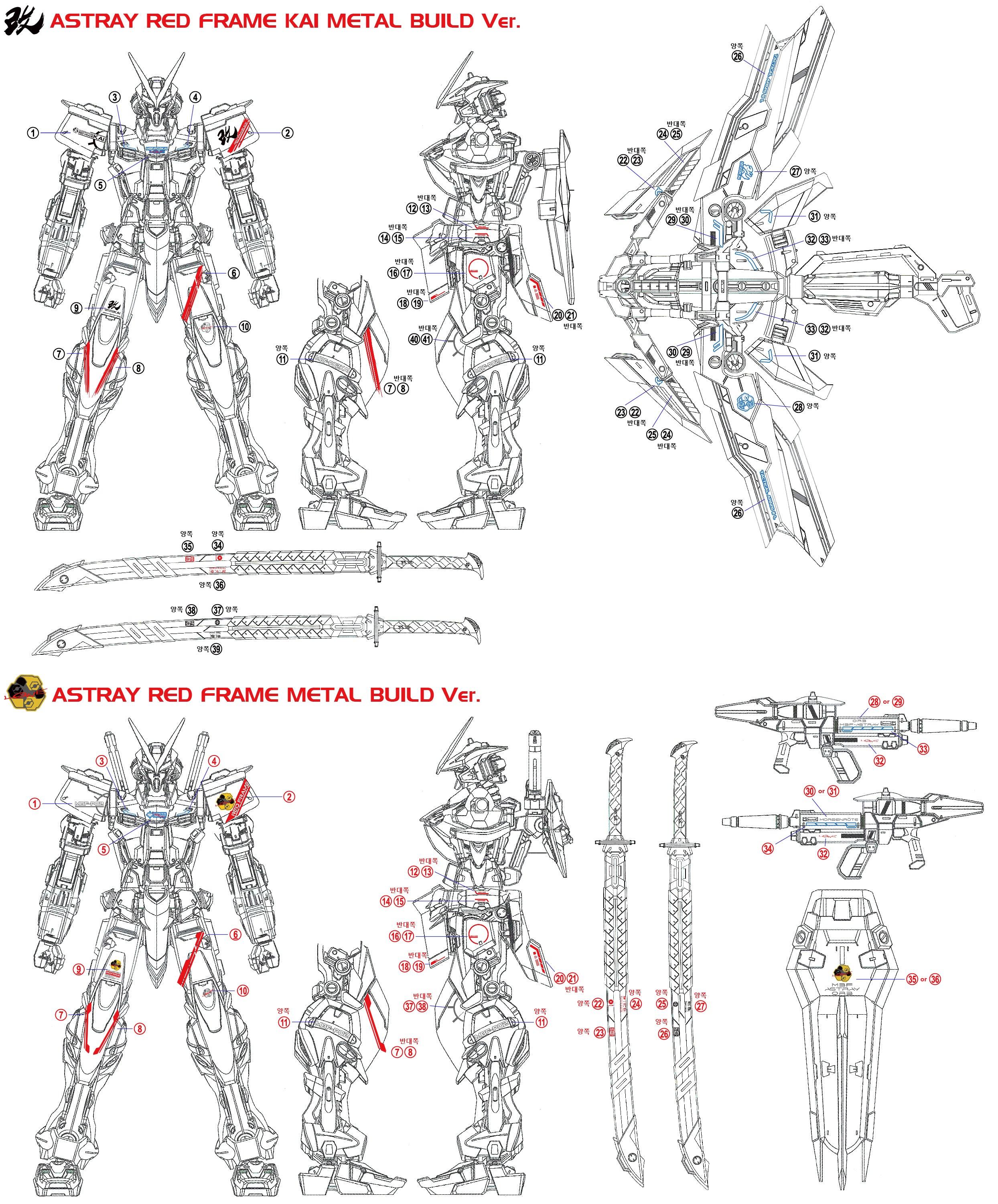 MG ASTRAY RED FRAME (mb style) WATER DECAL - Trinity Hobby