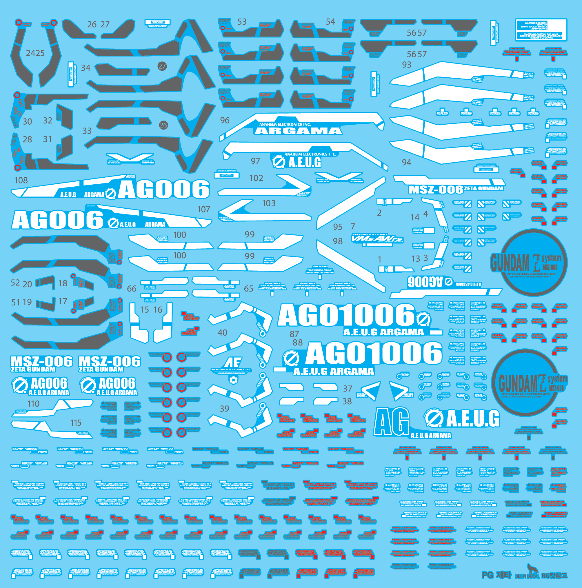 PG ZETA WATER DECAL - Trinity Hobby