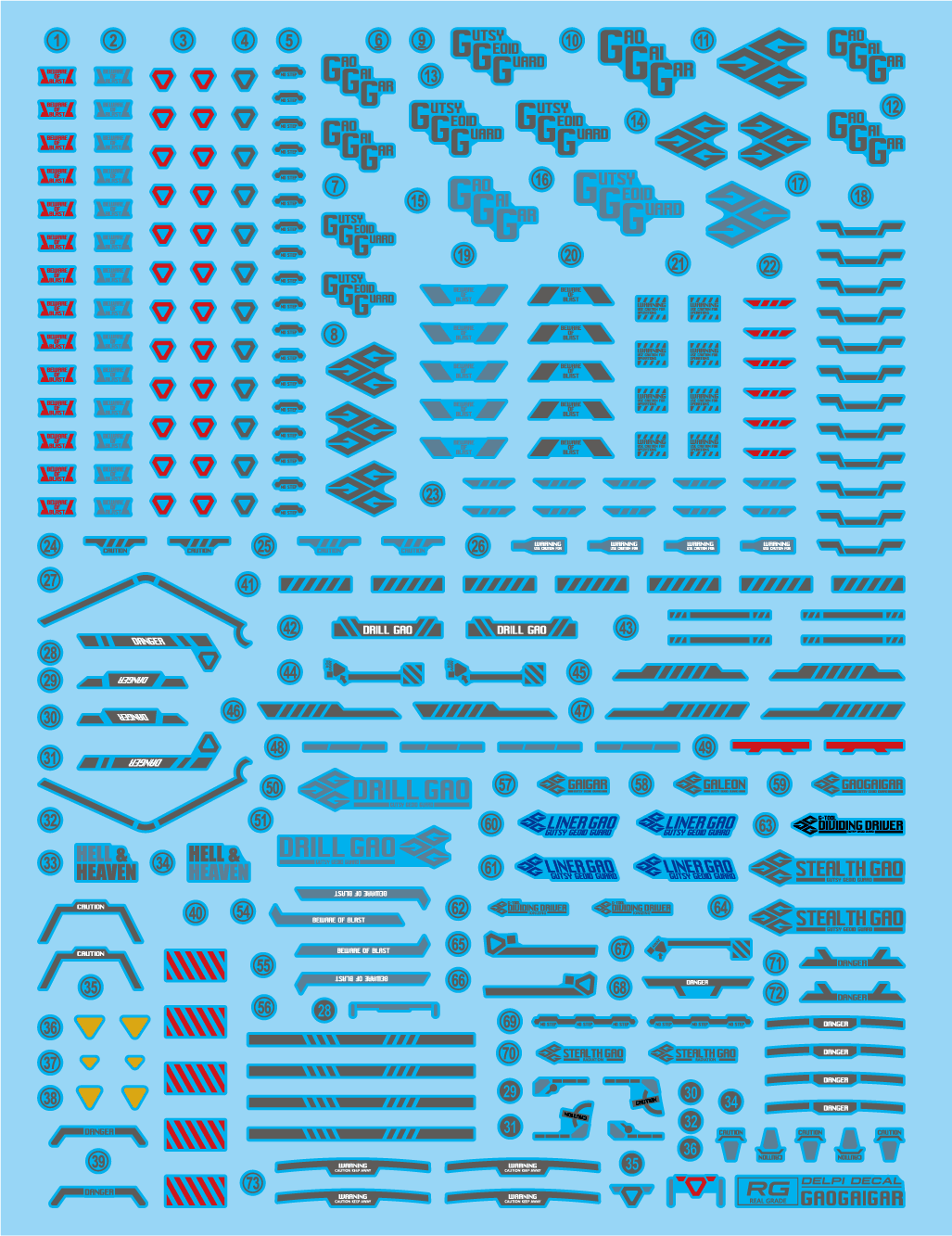 RG GAOGAIGAR WATER DECAL - Trinity Hobby