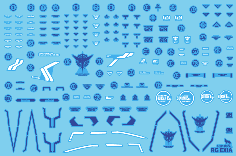 Delpi Decals: RG Exia Water Decal - Trinity Hobby