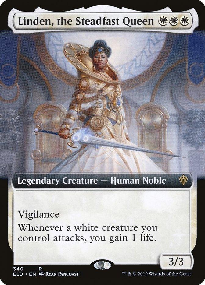 Linden, the Steadfast Queen (Extended Art) [Throne of Eldraine] - Trinity Hobby