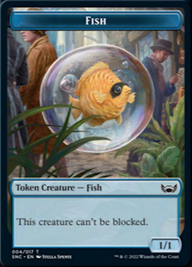 Fish // Citizen Double-Sided Token [Streets of New Capenna Tokens] - Trinity Hobby