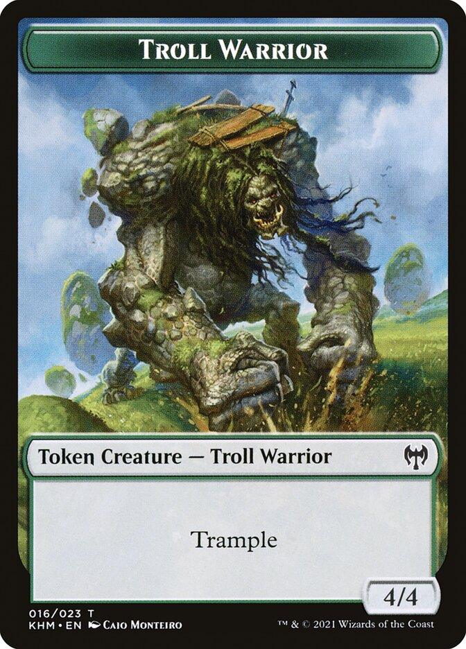 Human Warrior // Troll Warrior Double-Sided Token [Kaldheim Tokens] - Trinity Hobby