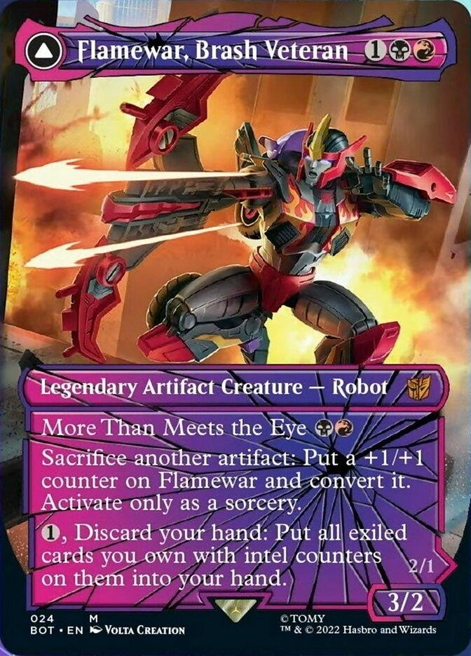 Flamewar, Brash Veteran // Flamewar, Streetwise Operative (Shattered Glass) [Transformers] - Trinity Hobby