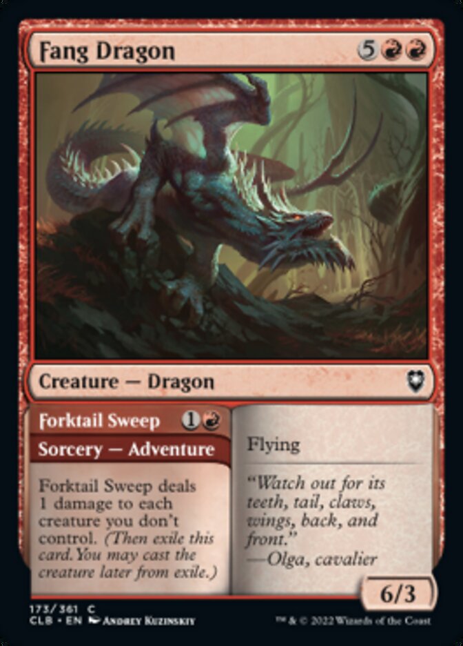 Fang Dragon // Forktail Sweep [Commander Legends: Battle for Baldur's Gate] - Trinity Hobby