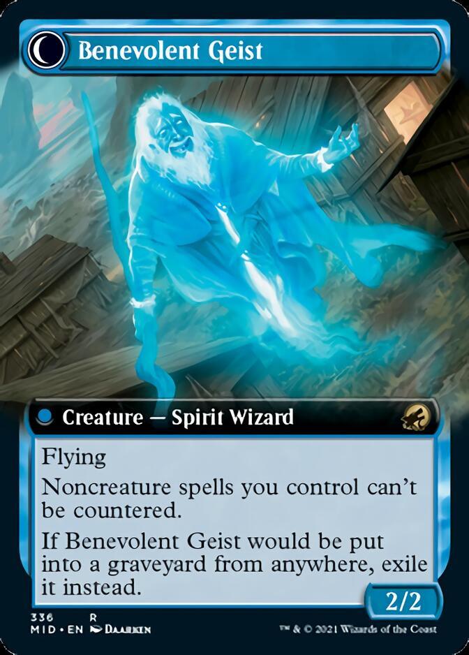 Malevolent Hermit // Benevolent Geist (Extended Art) [Innistrad: Midnight Hunt] - Trinity Hobby