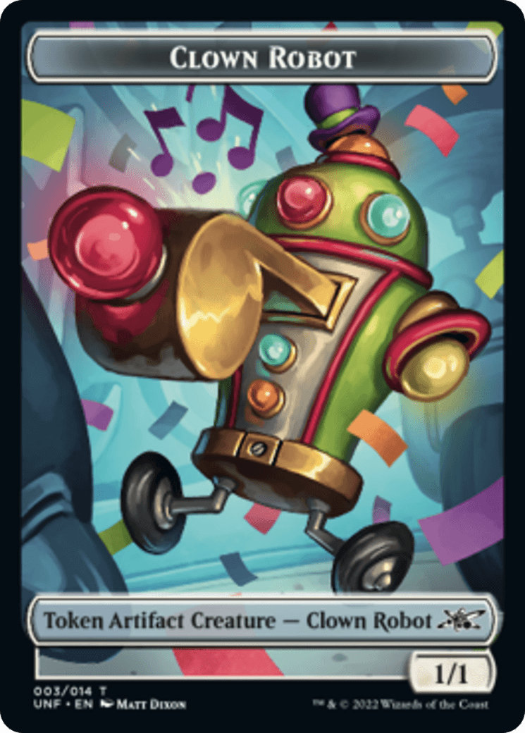 Clown Robot (003) // Treasure (013) Double-Sided Token [Unfinity Tokens] - Trinity Hobby
