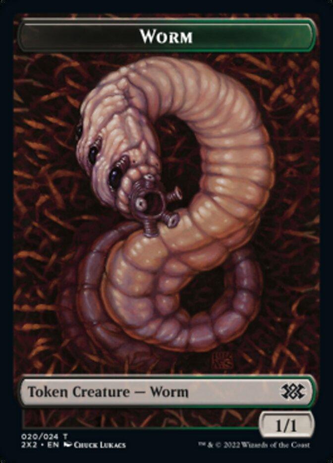 Worm // Vampire Double-Sided Token [Double Masters 2022 Tokens] - Trinity Hobby