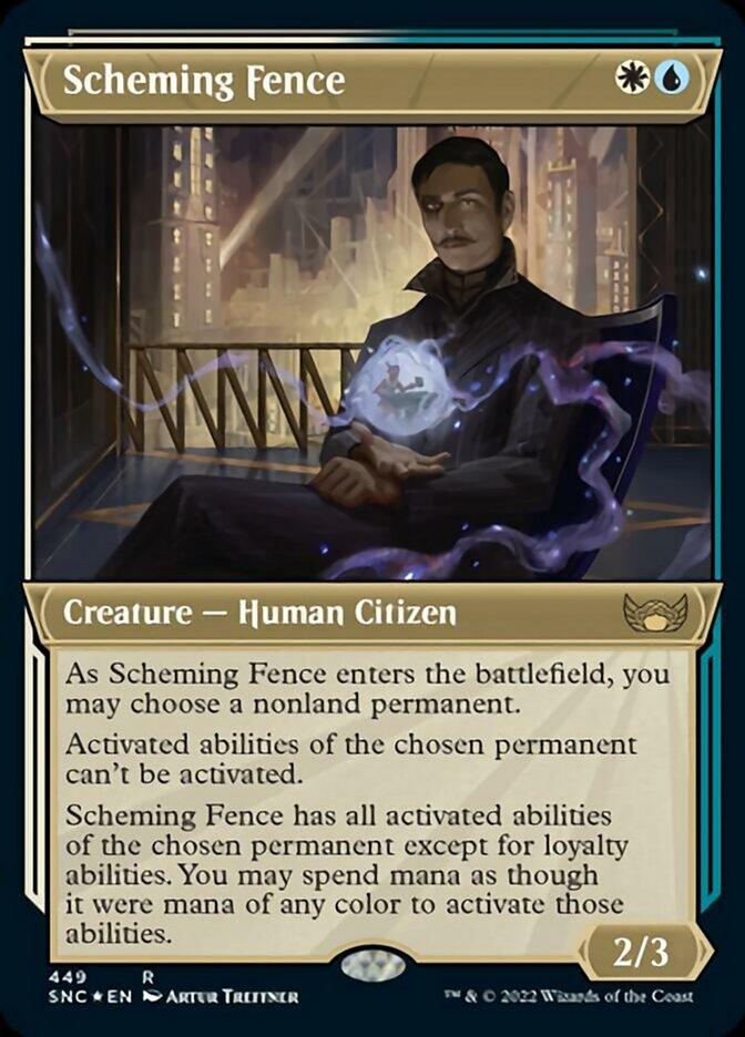 Scheming Fence (Showcase Art Deco Foil Etched) [Streets of New Capenna] - Trinity Hobby