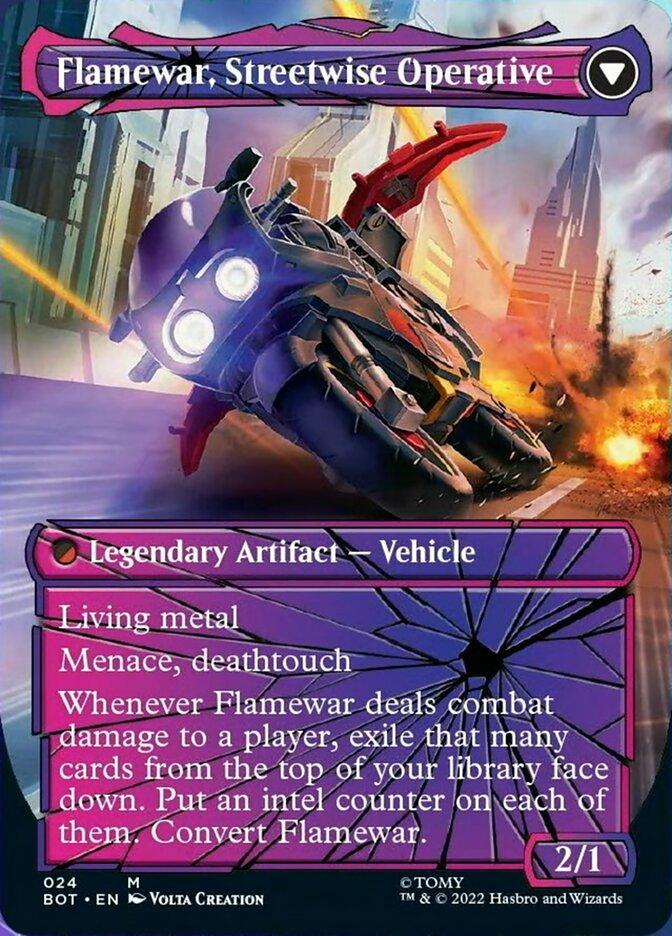 Flamewar, Brash Veteran // Flamewar, Streetwise Operative (Shattered Glass) [Transformers] - Trinity Hobby