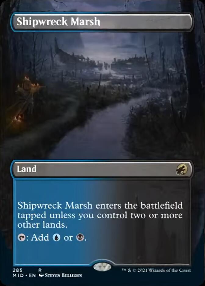 Shipwreck Marsh (Borderless Alternate Art) [Innistrad: Midnight Hunt] - Trinity Hobby