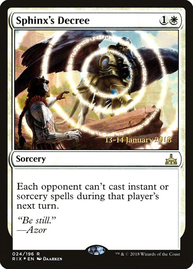 Sphinx's Decree [Rivals of Ixalan Prerelease Promos] - Trinity Hobby