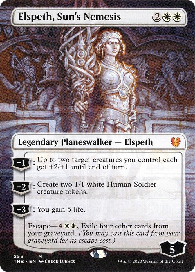 Elspeth, Sun's Nemesis (Borderless) [Theros Beyond Death] - Trinity Hobby