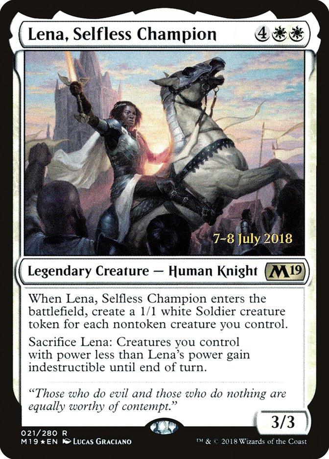Lena, Selfless Champion [Core Set 2019 Prerelease Promos] - Trinity Hobby