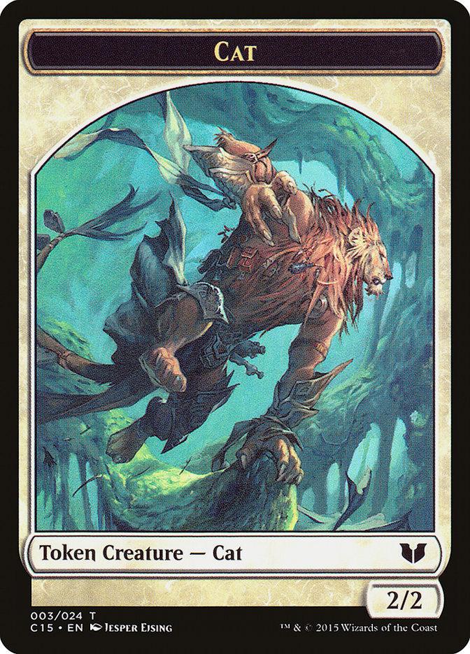 Spirit (023) // Cat Double-Sided Token [Commander 2015 Tokens] - Trinity Hobby