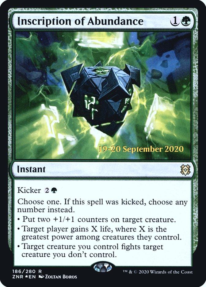 Inscription of Abundance [Zendikar Rising Prerelease Promos] - Trinity Hobby
