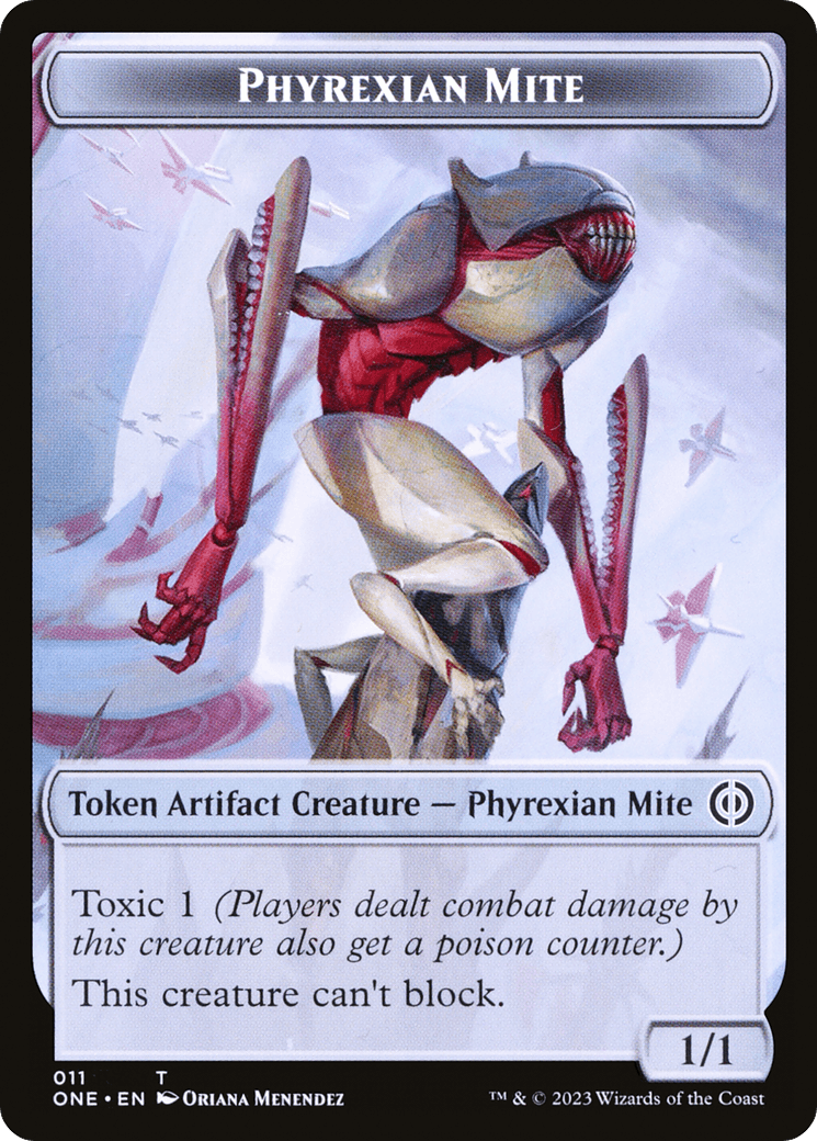 Phyrexian Mite (011) // Phyrexian Germ Double-Sided Token [Phyrexia: All Will Be One Commander Tokens] - Trinity Hobby
