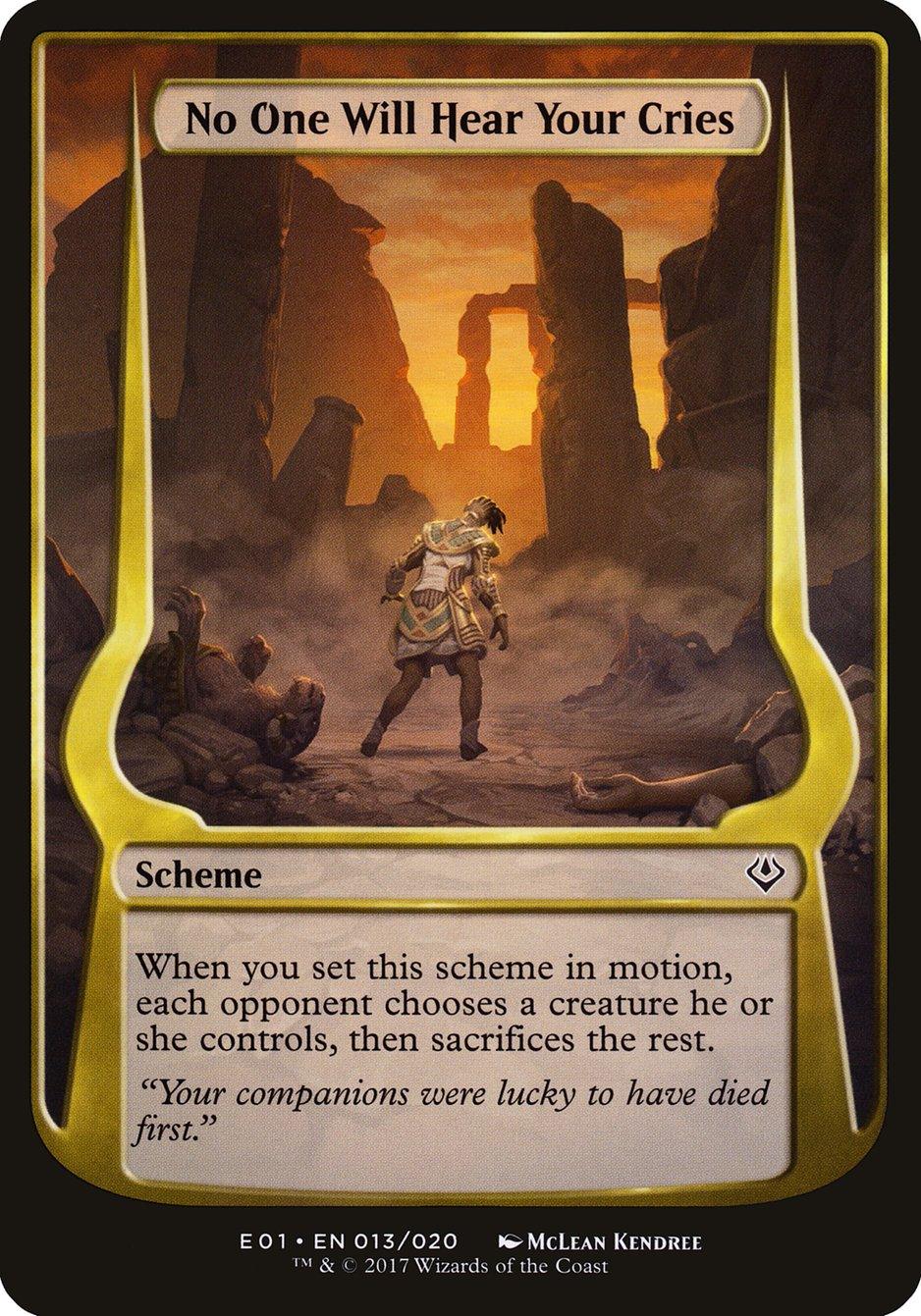 No One Will Hear Your Cries (Schemes) [Archenemy: Nicol Bolas Schemes] - Trinity Hobby