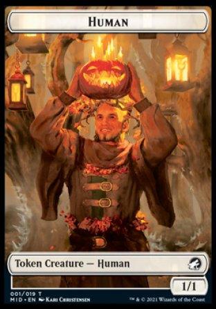 Human // Beast (008) Double-Sided Token [Innistrad: Midnight Hunt Tokens] - Trinity Hobby