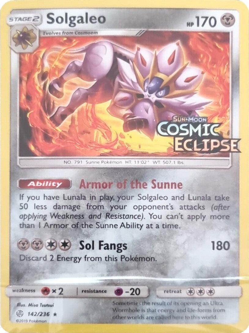 Solgaleo (142/236) (Cosmic Eclipse Stamped) [Sun & Moon: Cosmic Eclipse] - Trinity Hobby
