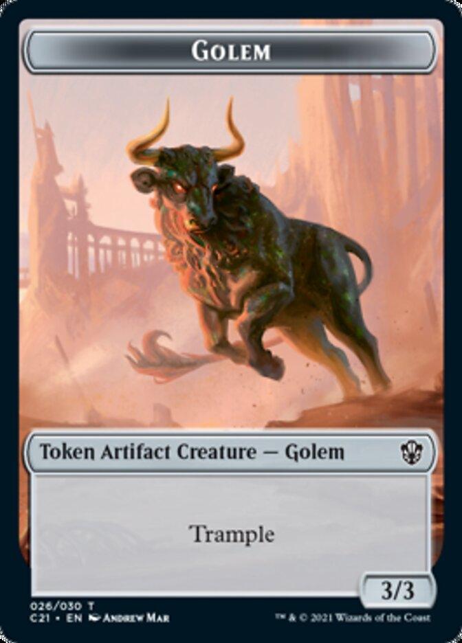 Golem (026) // Thopter Double-Sided Token [Commander 2021 Tokens] - Trinity Hobby