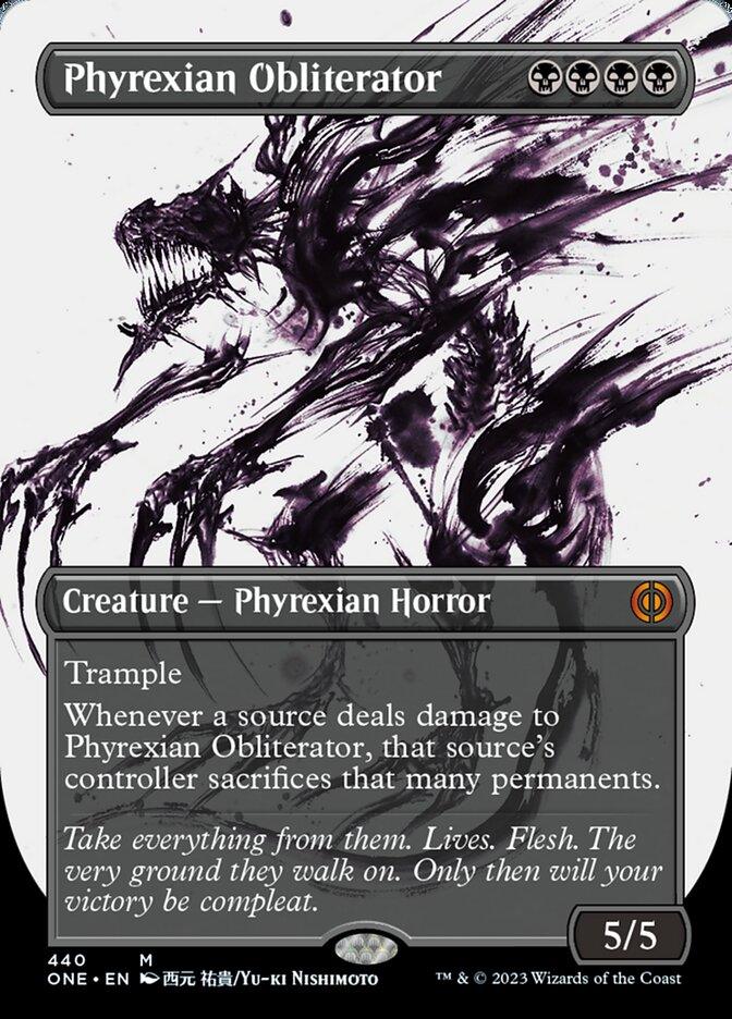 Phyrexian Obliterator (Borderless Ichor Step-and-Compleat Foil) [Phyrexia: All Will Be One] - Trinity Hobby