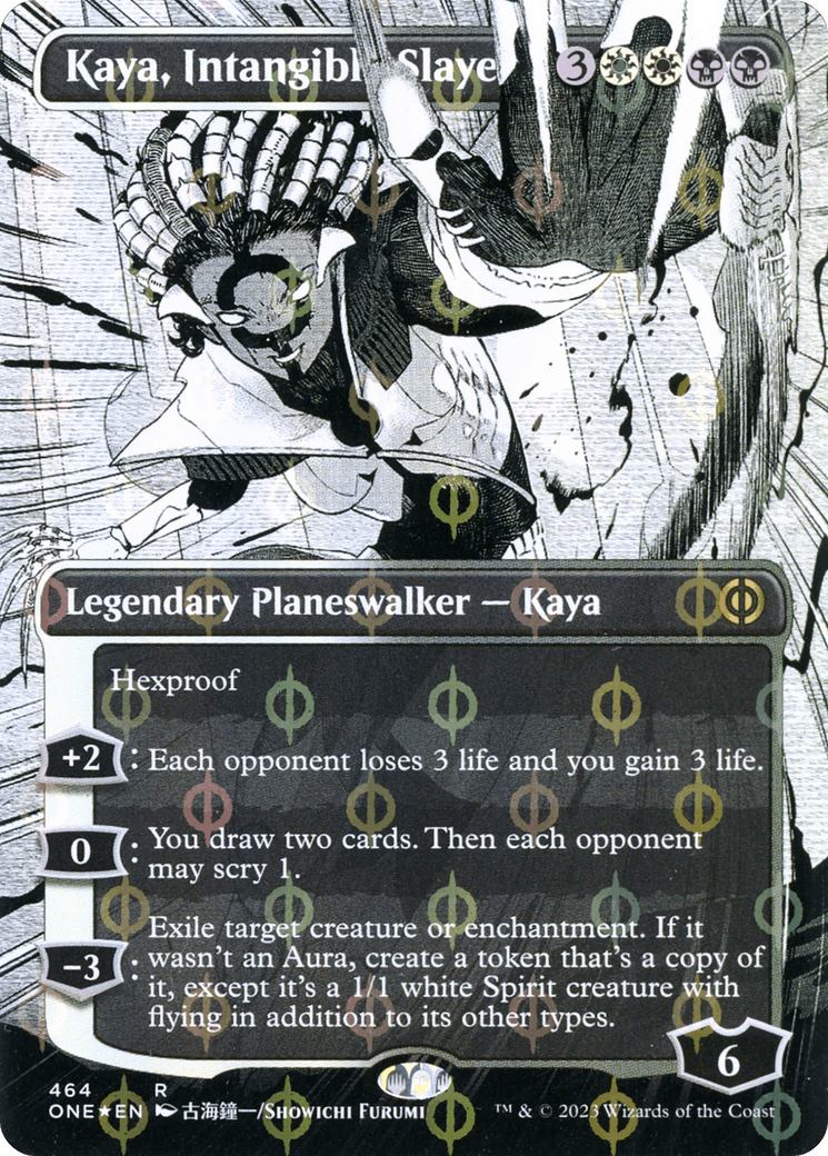 Kaya, Intangible Slayer (Borderless Manga Step-and-Compleat Foil) [Phyrexia: All Will Be One] - Trinity Hobby