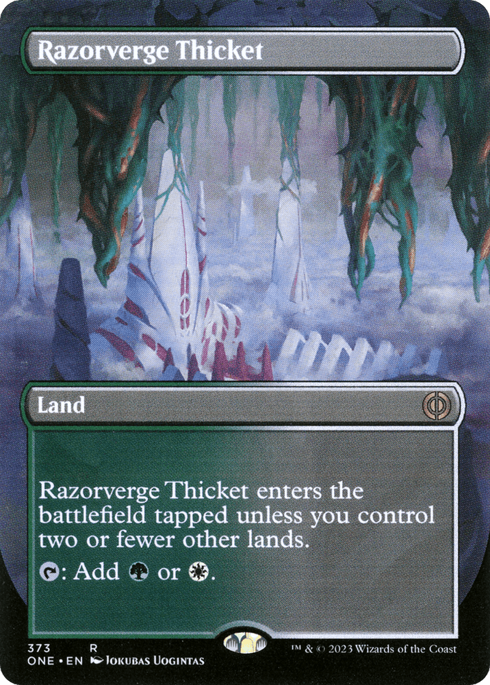 Razorverge Thicket (Borderless Alternate Art) [Phyrexia: All Will Be One] - Trinity Hobby