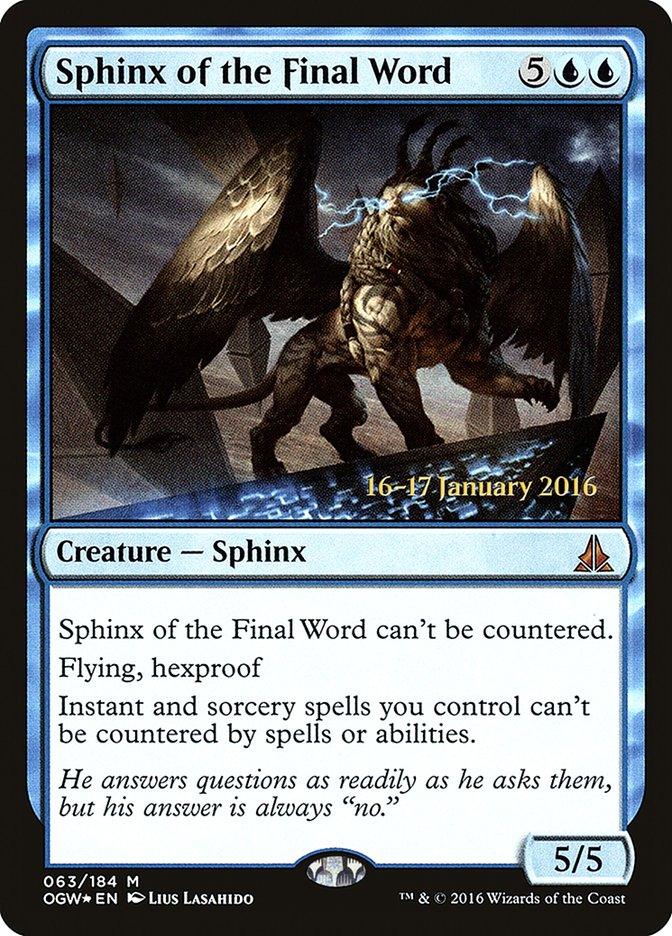 Sphinx of the Final Word [Oath of the Gatewatch Prerelease Promos] - Trinity Hobby