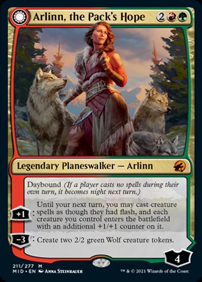 Arlinn, the Pack's Hope // Arlinn, the Moon's Fury [Innistrad: Midnight Hunt] - Trinity Hobby
