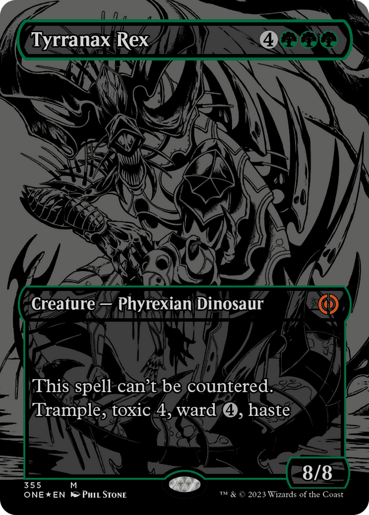 Tyrranax Rex (Oil Slick Raised Foil) [Phyrexia: All Will Be One] - Trinity Hobby