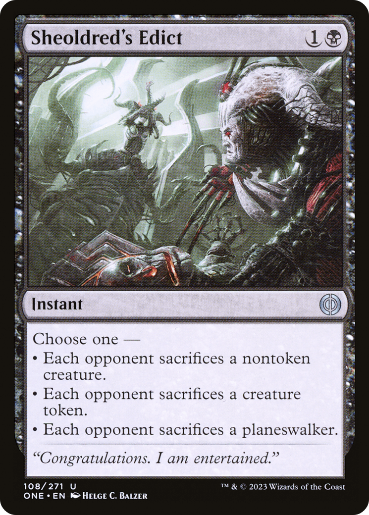 Sheoldred's Edict [Phyrexia: All Will Be One] - Trinity Hobby