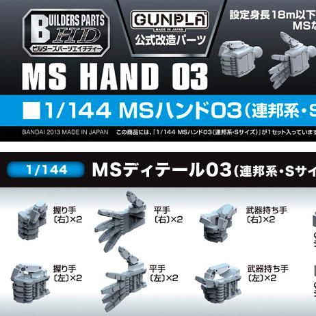 Builders Parts - HD 1/144 MS Hand 03 (EFSF Small)